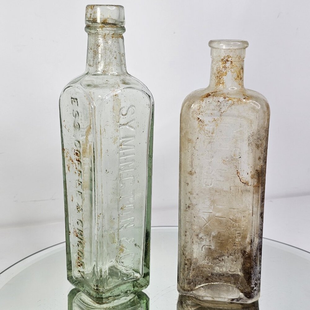 World Famous Blood Mixture Lincoln And ESS Coffee & Chicory Symington Bottles